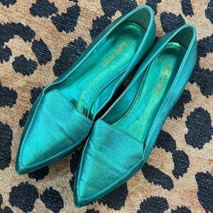 Nine West Shiny Green Loafers